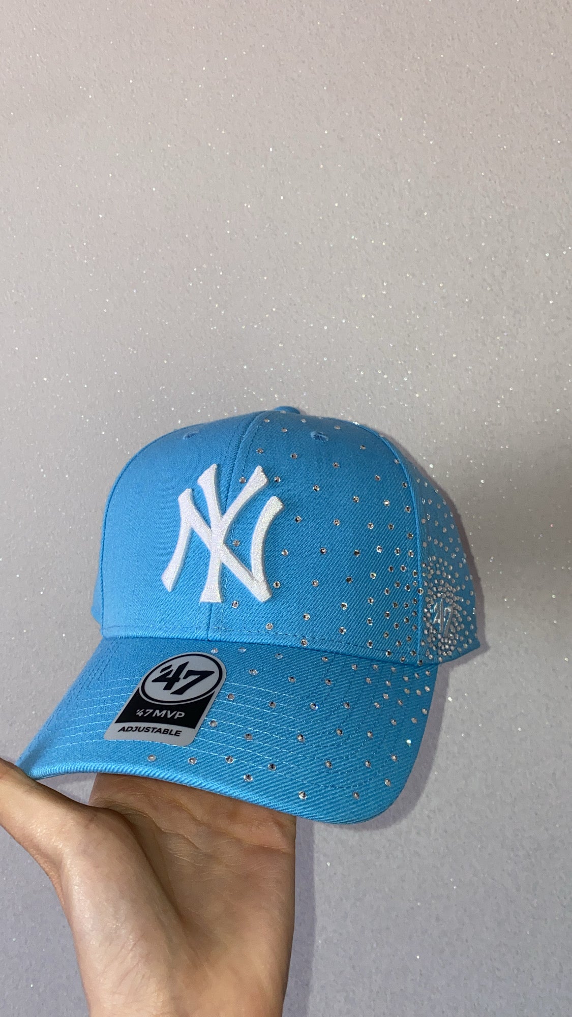 Cappello effetto sfumato azzurro